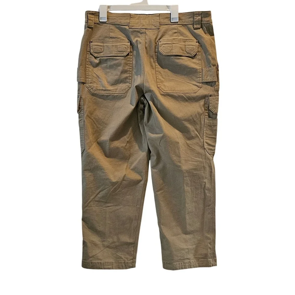 Duluth Trading Co Flex Fire‎ Hose Cargo Pants Mens 38x30 Brown Workwear Utility